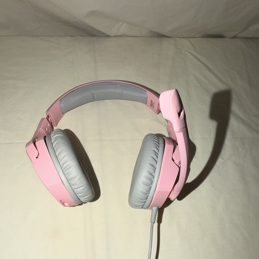 HyperX Cloud Wired Over-Ear Gaming Headset, 3.5mm Jack Boom Mic, Pink/Gray